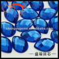 pear shaped faceted top blue mirror glass gemstone